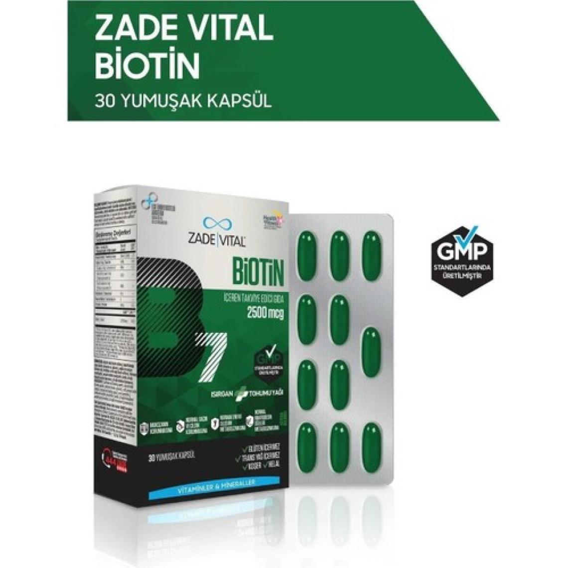 Zade Vital Biotin 30 Yumuşak Kapsül - Blister
