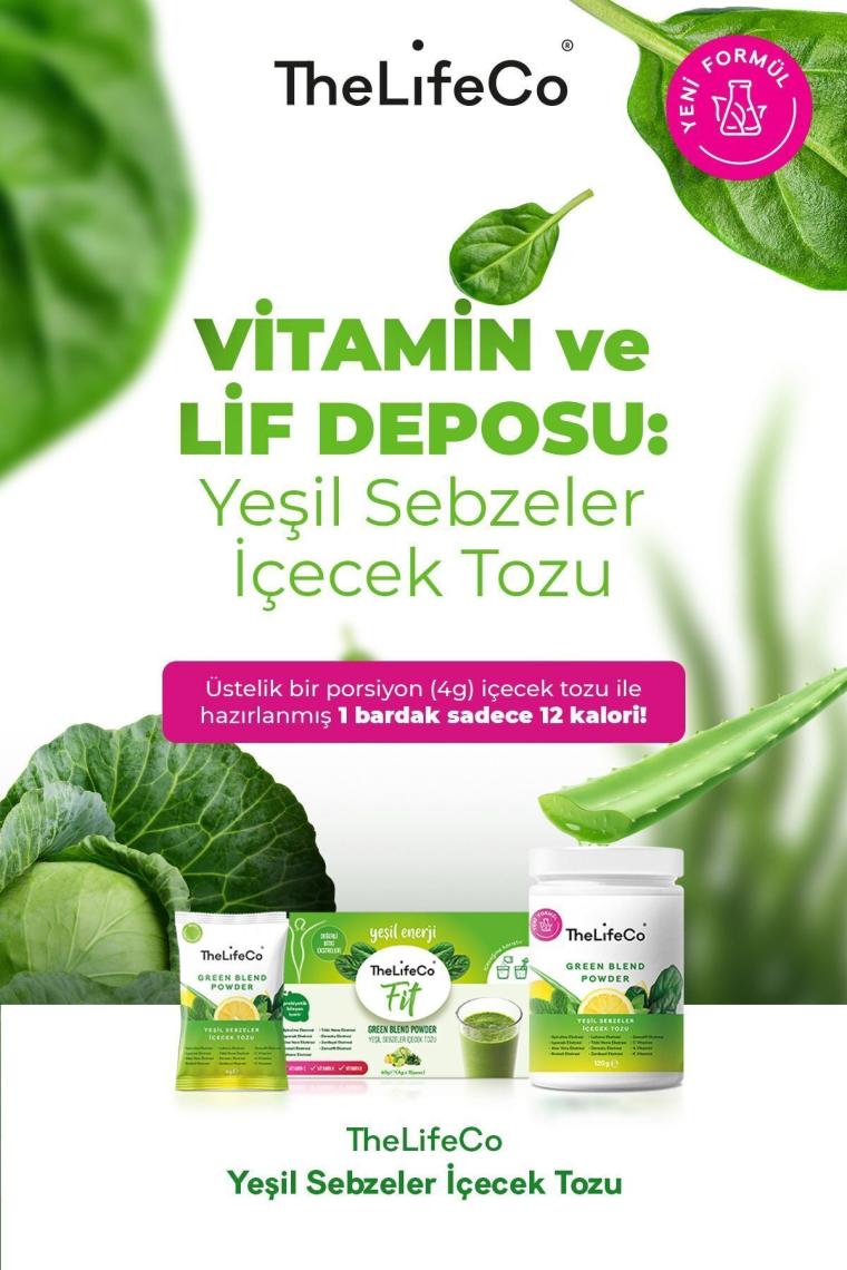 TheLifeCo Yeşil Sebzeler İçecek Tozu (Green Blend) 6g x 7 Adet Şase