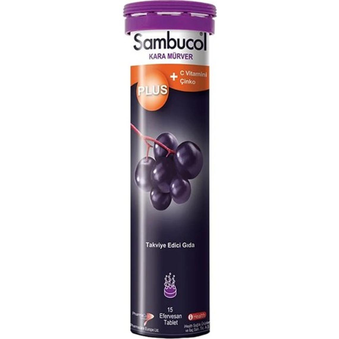 Sambucol Plus Efervesan Tablet - 15 Adet, Kara Mürver, C Vitamini ve Çinko İçeren Takviye Edici Gıda, Türkiye Menşeli