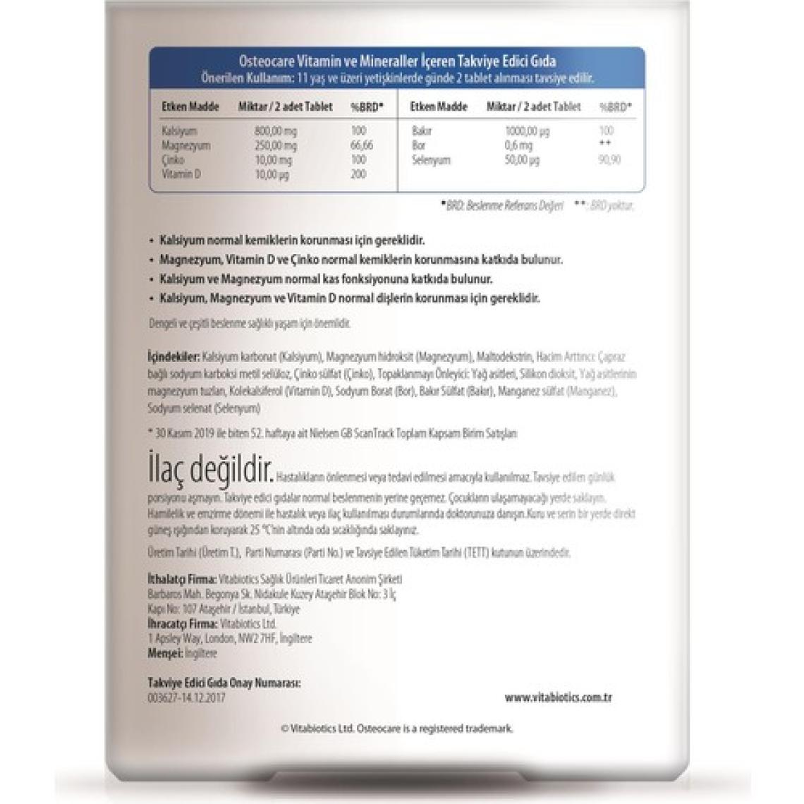 Osteocare Kemik Sağlığı Vitamini Kalsiyum Magnezyum Ve D Vitamini Içeren 3'lü Avantaj Paketi