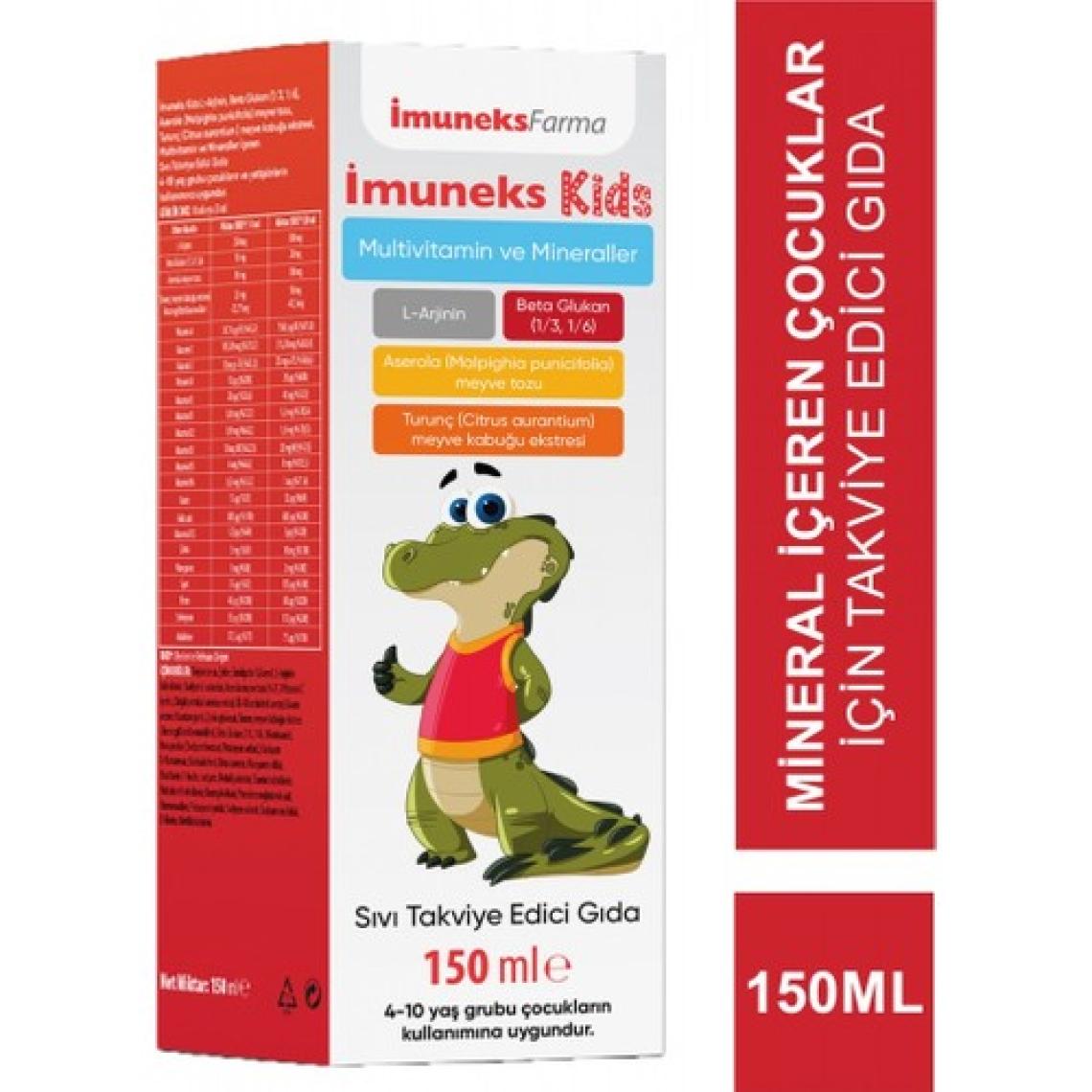 Imuneks Kids Multivitamin Ve Mineraller Takviye Edici Gıda 150 Ml