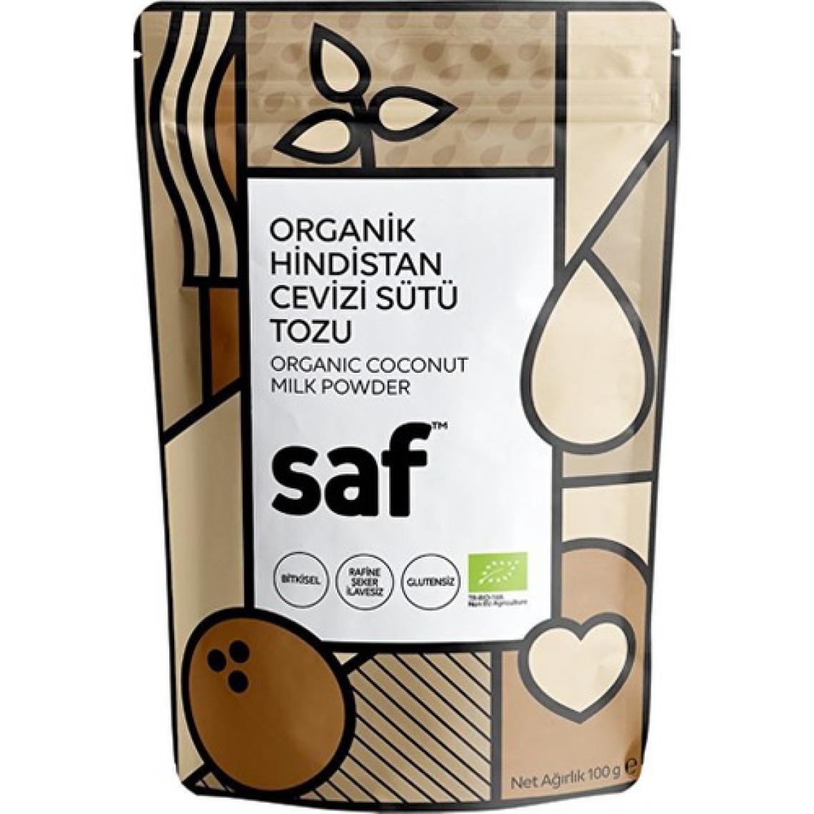 Saf Nutrition Saf Organik Hindistan Cevizi Sütü Tozu 100 gr