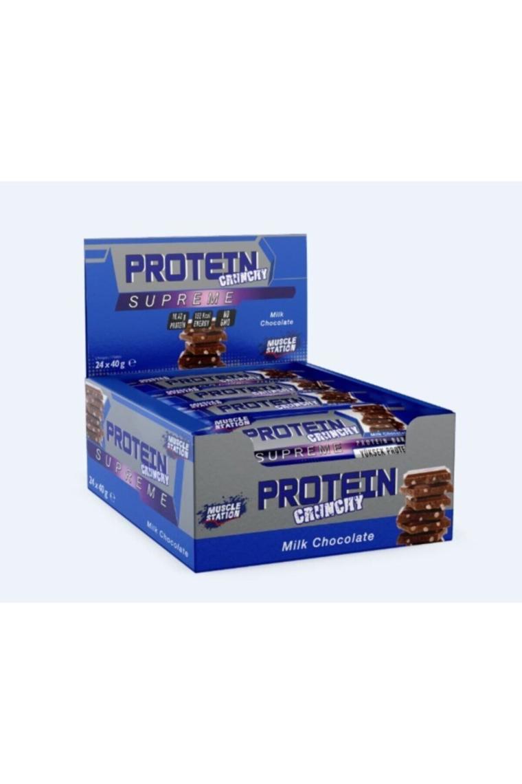 Muscle Station Supreme Crunchy Protein Bar 40 gr x 24 Adet Sütlü Çikolata