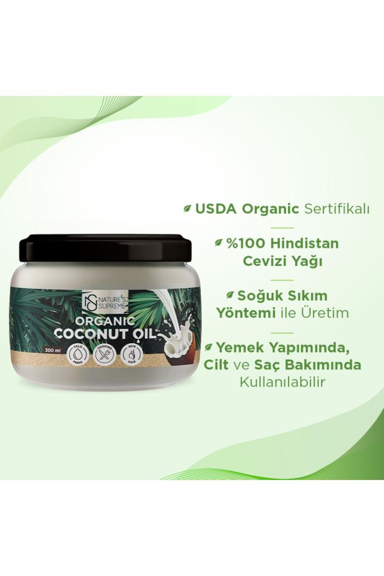 Nature's Supreme Organik Hindistan Cevizi Yağı 300 ml