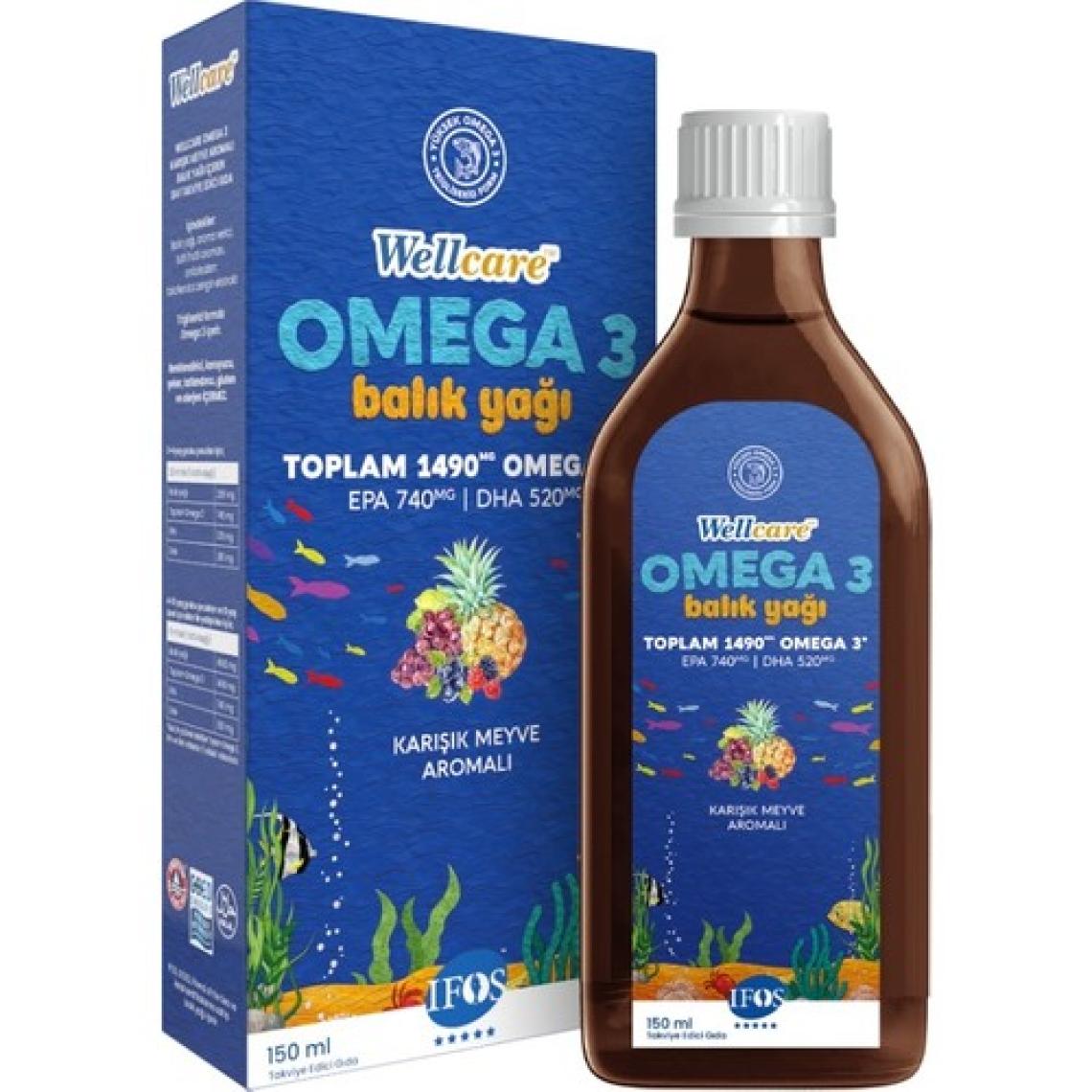 Wellcare Omega 3 Fish Oil Karışık Meyve Aromalı Balık Yağı 150 ml