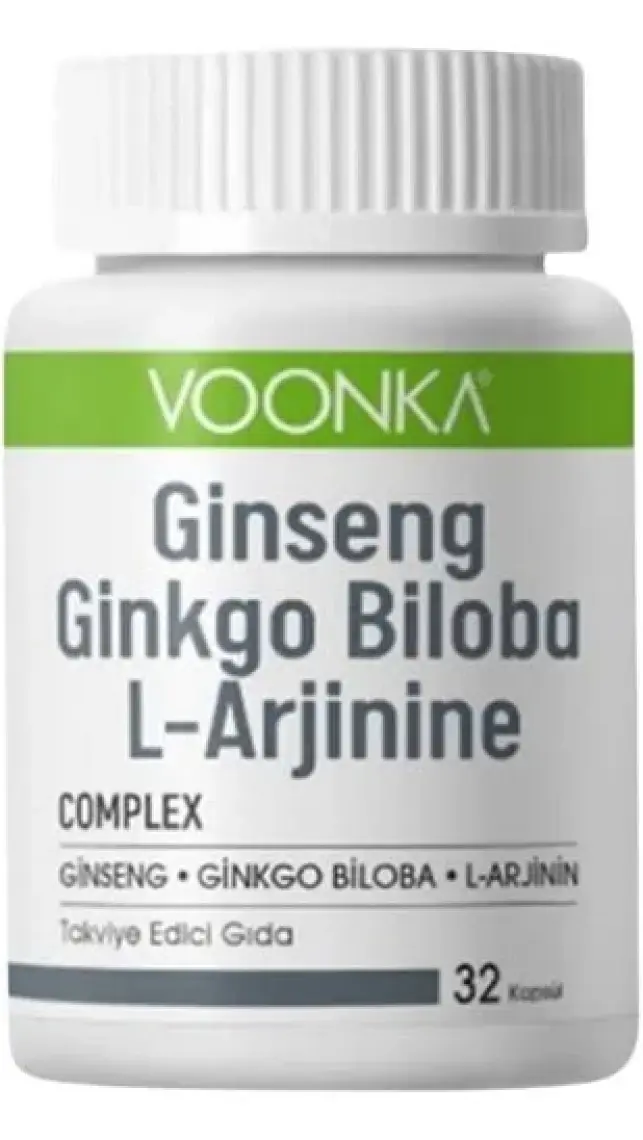Voonka Ginseng Ginkgo Biloba L-Arginine 32 Kapsül