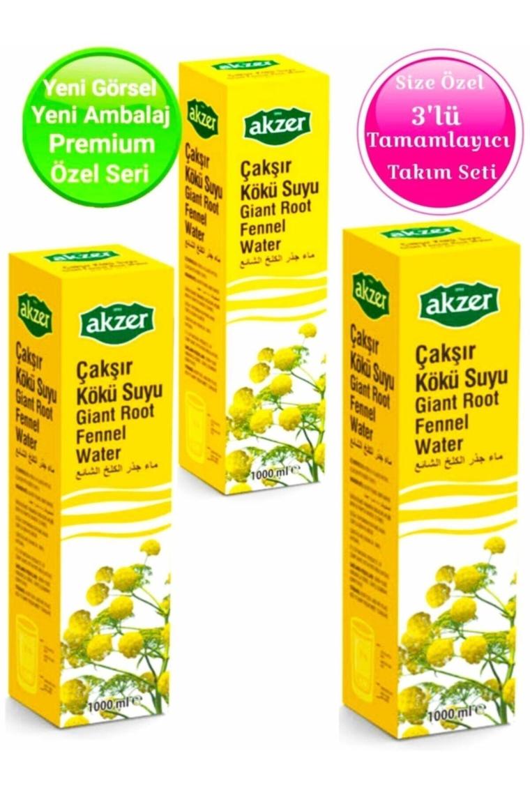 Akzer Çakşır Kökü Suyu Premium Seri 1 Lt - 3'lü Set