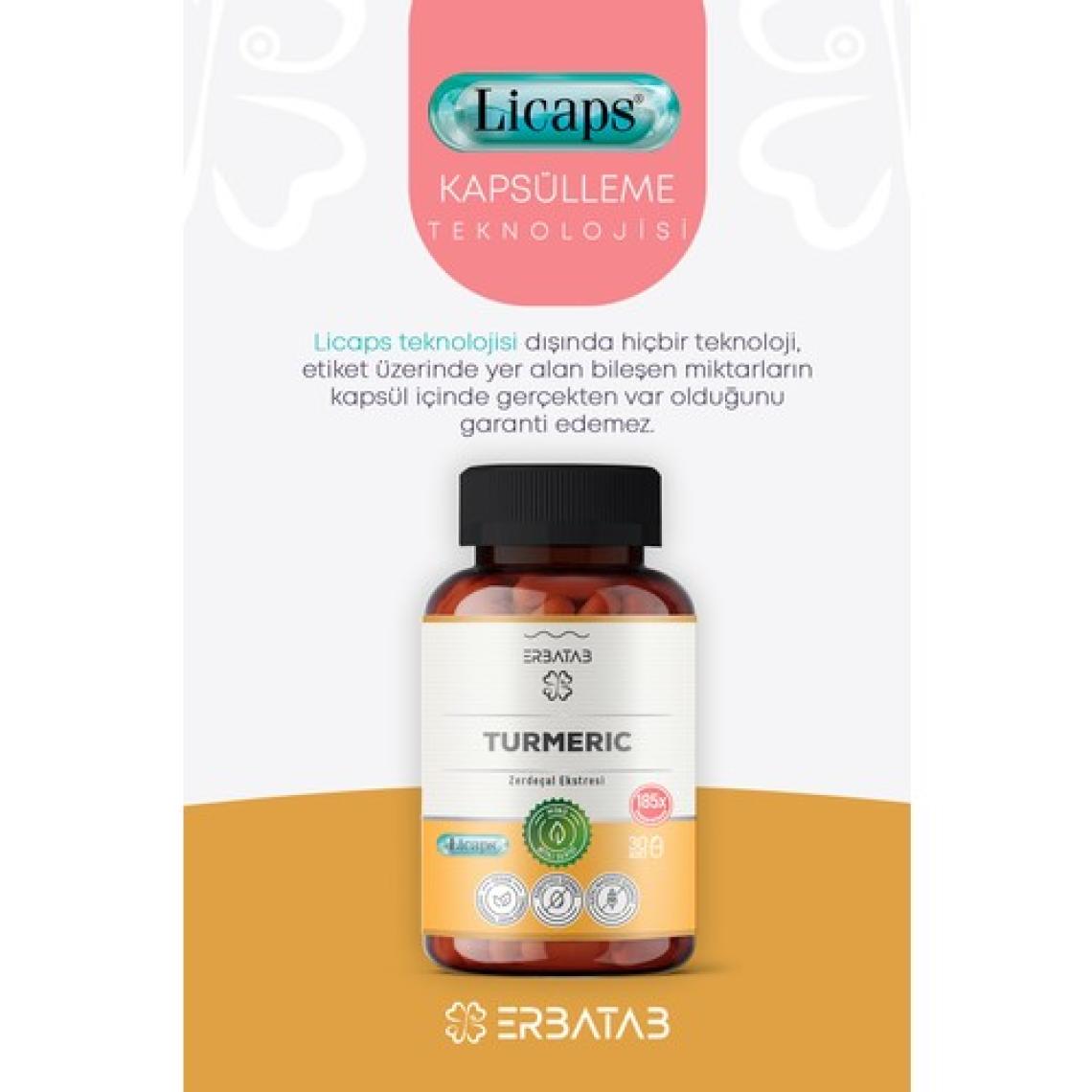 Erbatab Zerdeçal Curcumin Ekstresi 30 Kapsül Licaps®