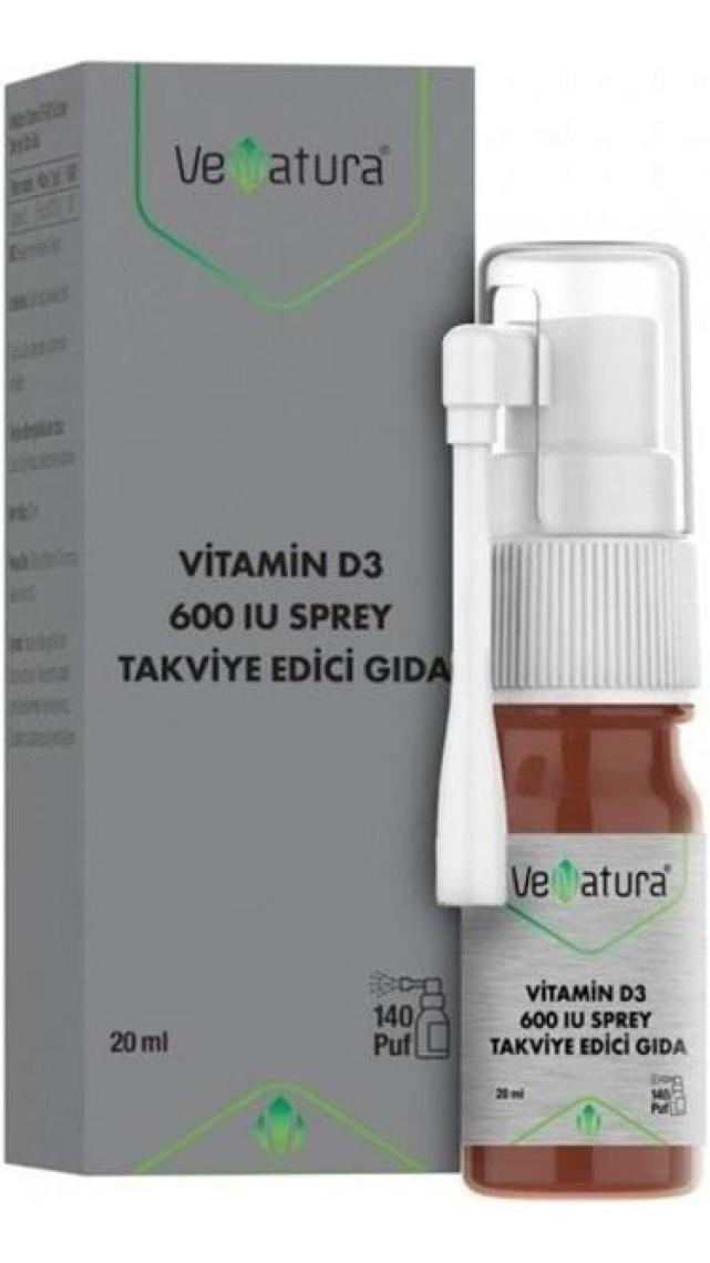 Venatura Vitamin D3 600 Iu Sprey Takviye Edici Gıda 20 Ml
