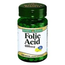 Nature's Bounty Folic Acid 400 mcg 100 Tablet