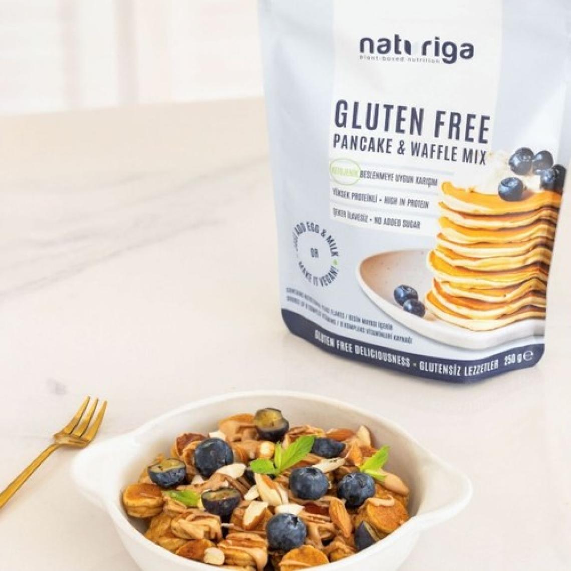 Naturiga Organik Ketojenik Pancake ve Waffle Karışımı 250 g – B Vitamini Kompleksi ve Folik Asit İçerikli, Türkiye Üretimi, 3 Porsiyon