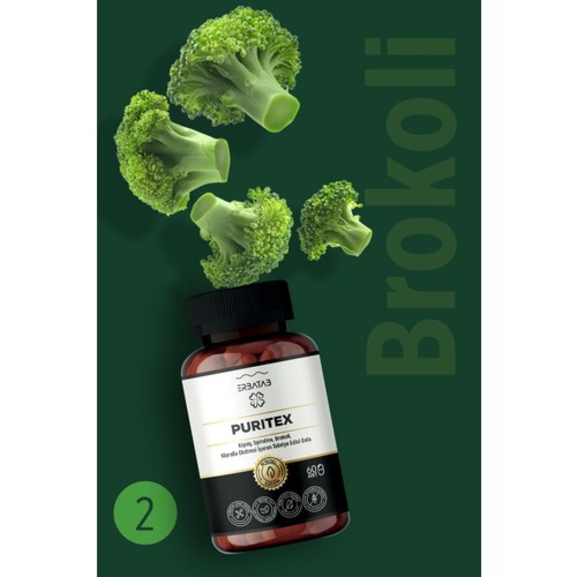 Erbatab Puritex (Kişniş - Spirulina - Brokoli - Klorella) 60 Kapsül