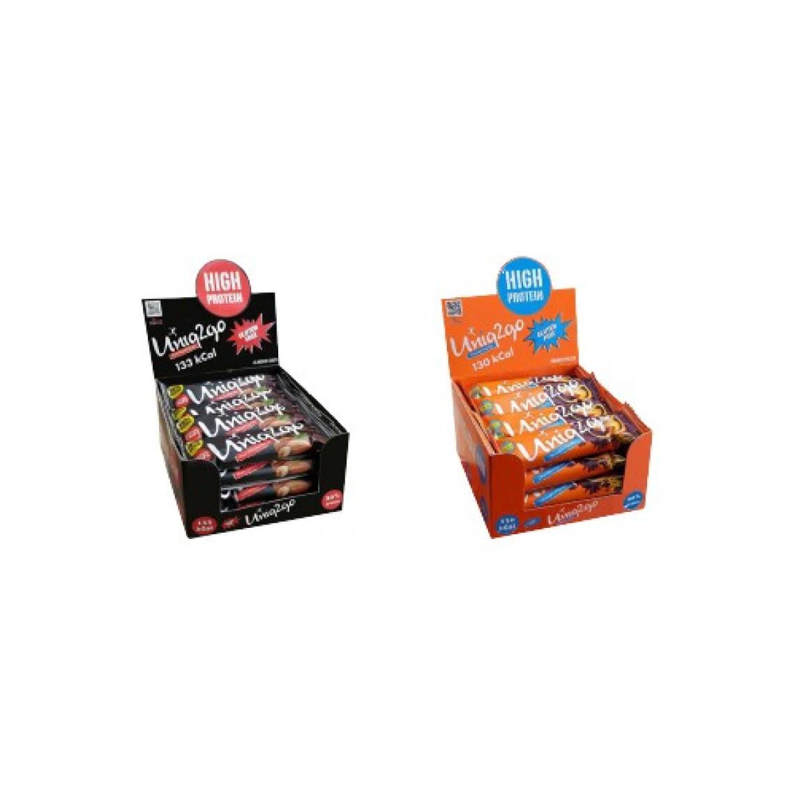 UNIQ2GO Power Midi 16'lı Kutu +  UNIQ2GO Light Midi 16'lı Kutu %100 Naturel Proteinli Bar - 32 Adet