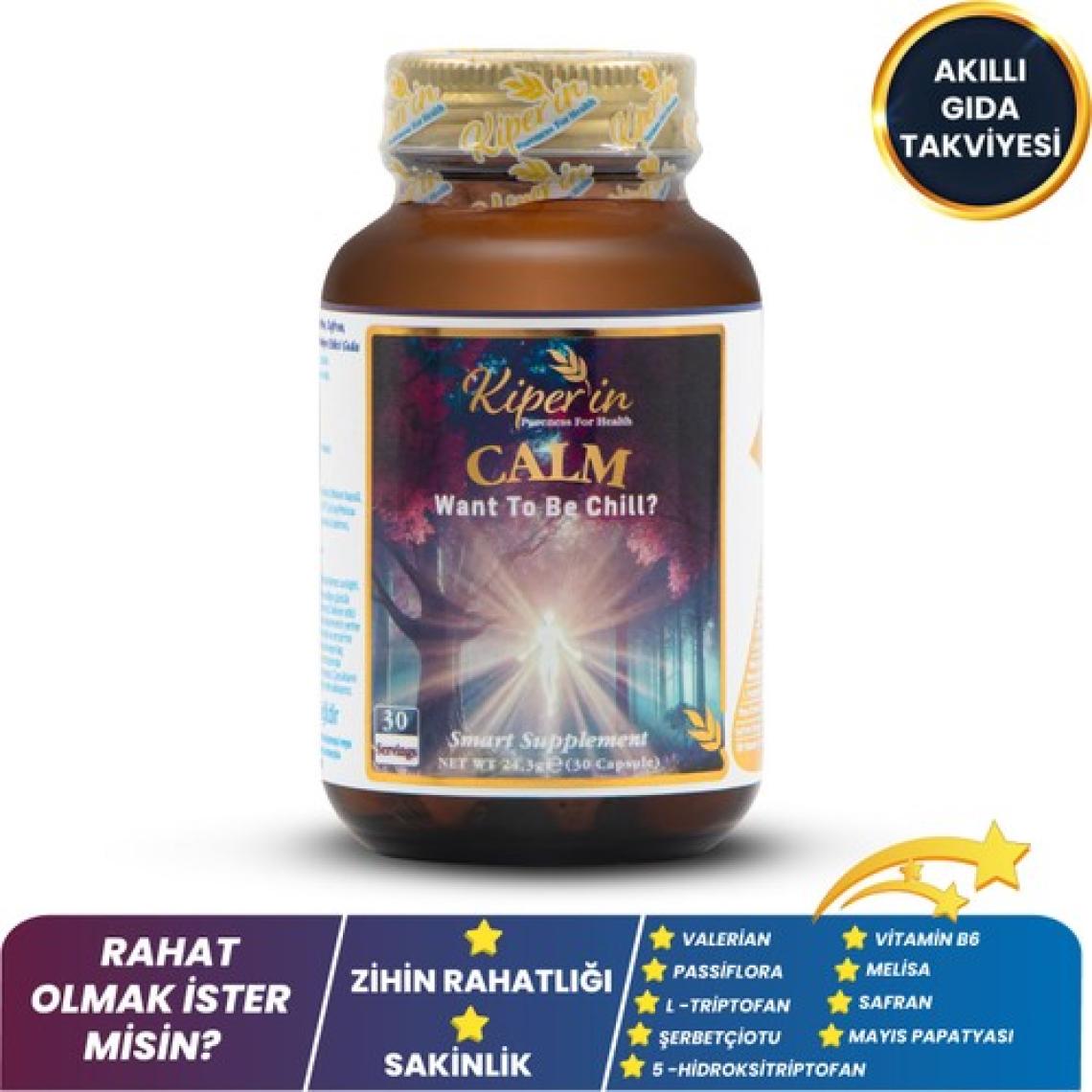 Kiperin Calm Passiflora, Safran, 5-Htp, Valerian, 9 İçerik (30 Günlük) 30 Kapsül