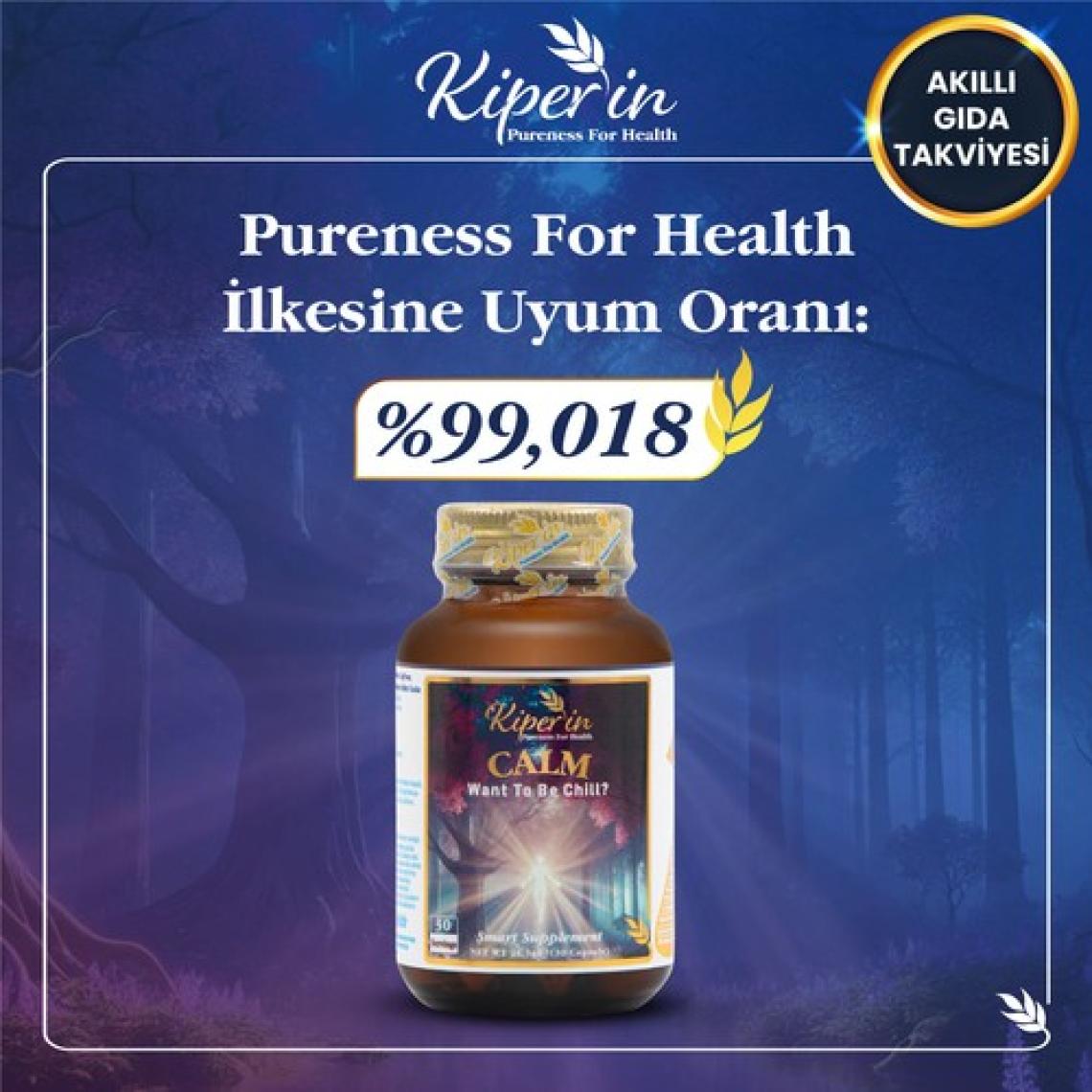 Kiperin Calm Passiflora, Safran, 5-Htp, Valerian, 9 İçerik (30 Günlük) 30 Kapsül