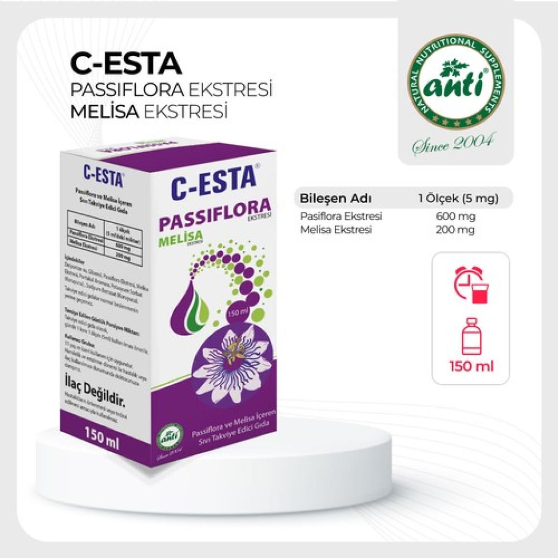 Anti C Esta Passiflora Melisa Ekstresi 150 ml Şurup