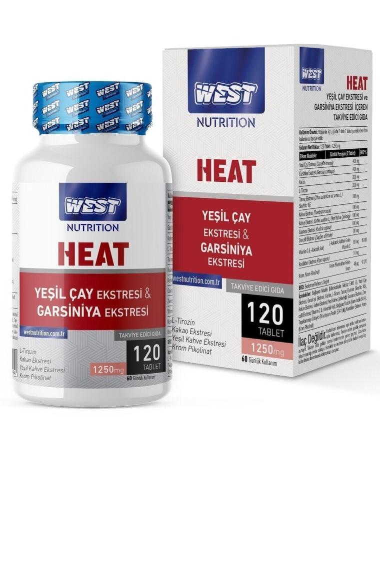 West Nutrition Heat Yeşil Çay Ekstresi - Garsiniya Ekstresi Kompleks 120 Tablet x 1250 Mg