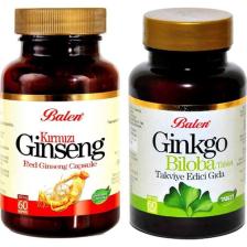 Balen Kırmızı Gınseng 300 Mg 60 Kapsül+Ginko Biloba 600 Mg 60 Tab