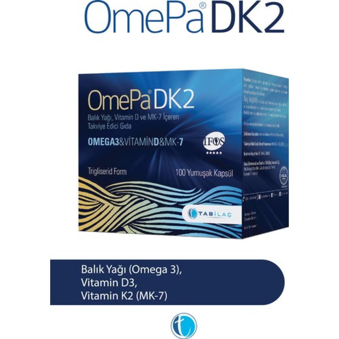DK2 100 Yumuşak Kapsül D3K2 Omega 3 Balık Yağı