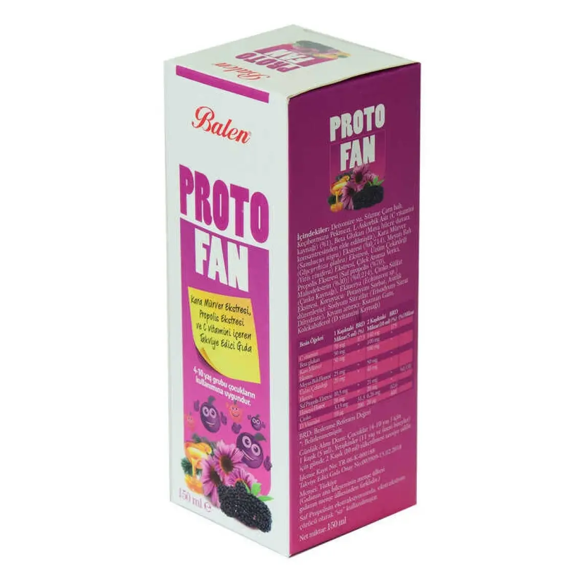 Balen Protofan Kara Mürver Ekstresi, Propolis Ekstresi Ve C Vitamini İçeren Takviye Edici Gıda 150 Ml