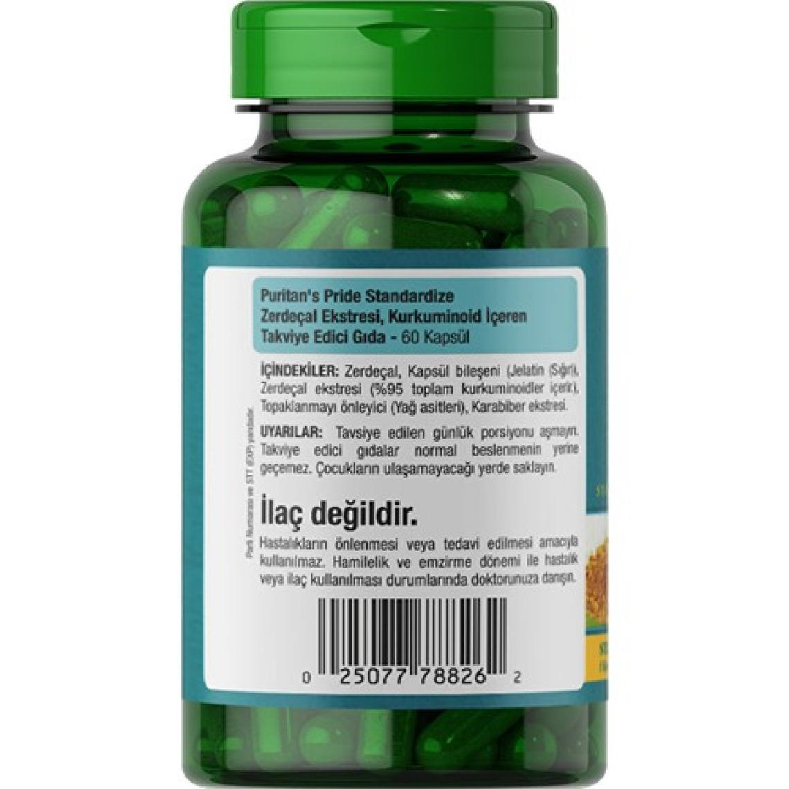 Puritan's Pride Turmeric Curcumin 1000 Mg 60 Kapsül