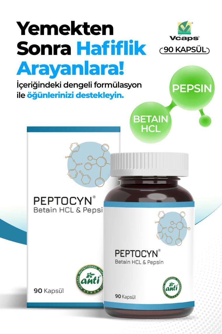 Anti Peptocyn® Betain Hcl,pepsin 90 Kapsül