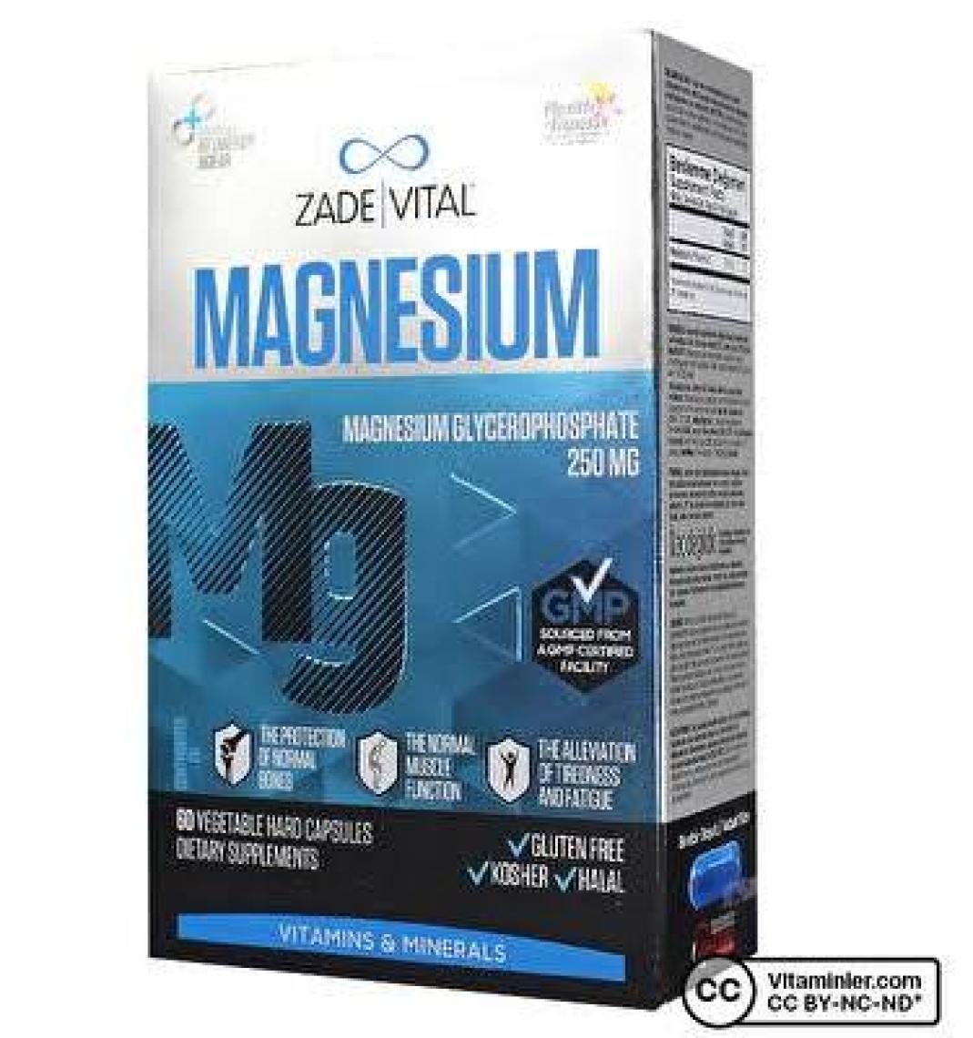 Zade Vital Magnezyum 250 Mg 60 Kapsül