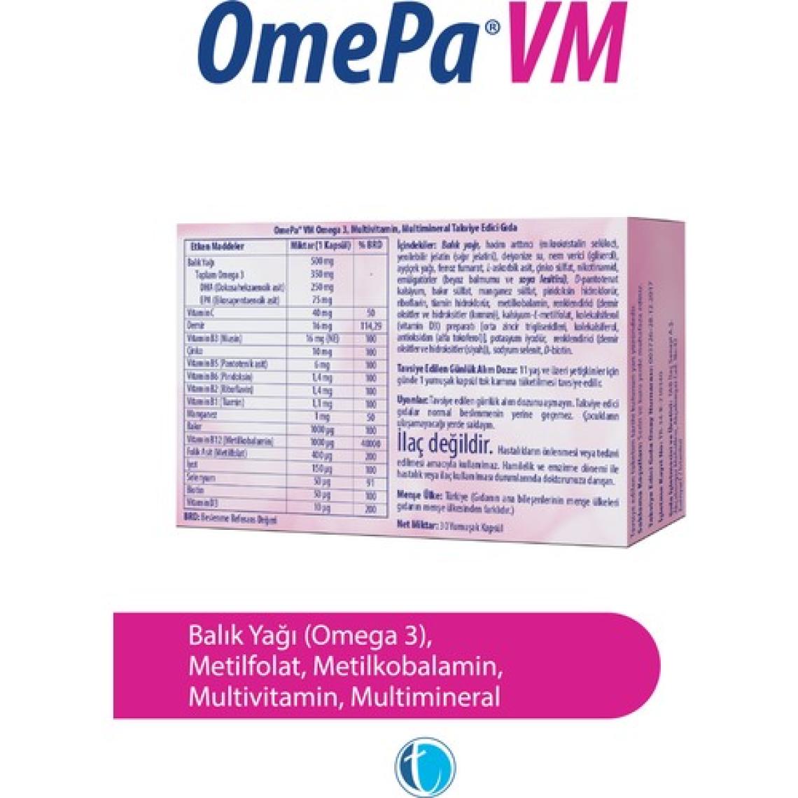 VM 30 Yumuşak Kapsül Multivitamin Balık Yağı Omega 3