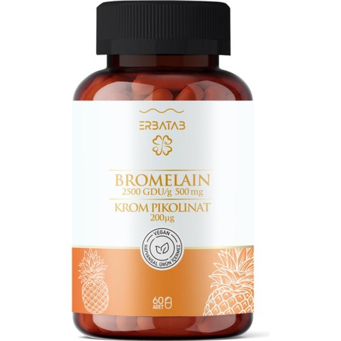 Erbatab Bromelain & Krom Pikolinat 60 Kapsül 2 in 1