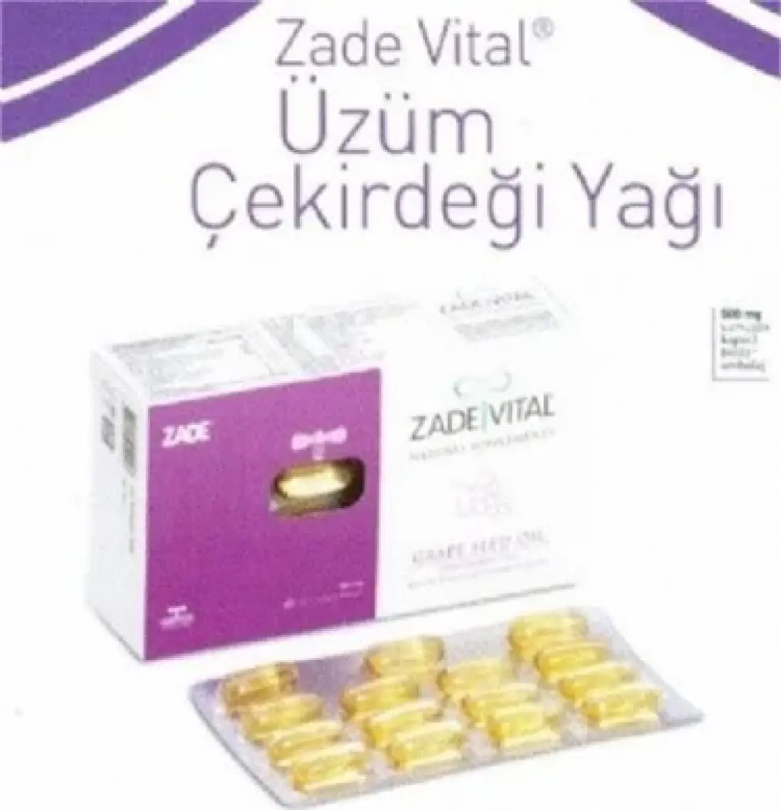 Zade Vital Üzüm Çekirdeği Yağı 500 Mg 60 Kapsül