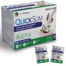 Nutripharma Quick Slim Öğün Yerine Geçen Shake - 30 Saşe - Hindistan Cevizi Aromalı