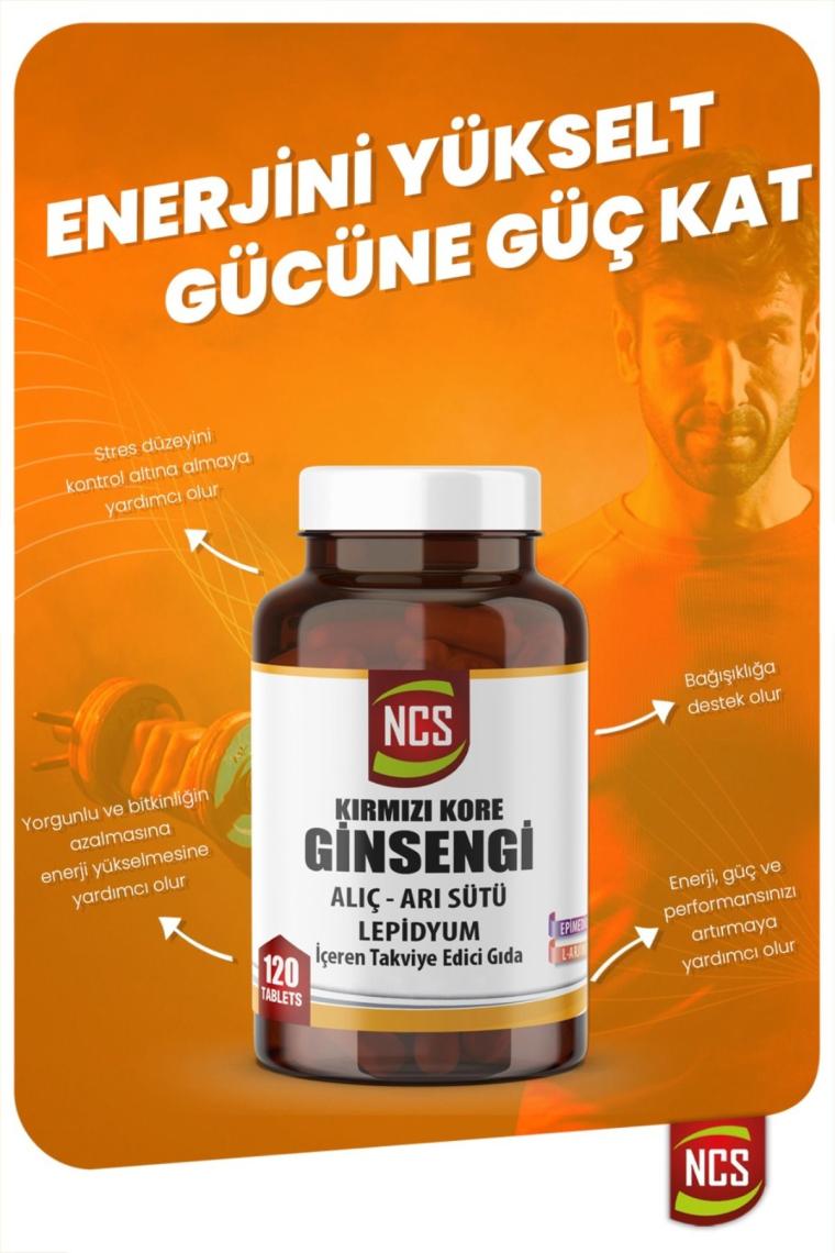 Ncs Kırmızı Kore Ginsengi Alıç-Arı Sütü & Lepidyum 120 Tablet