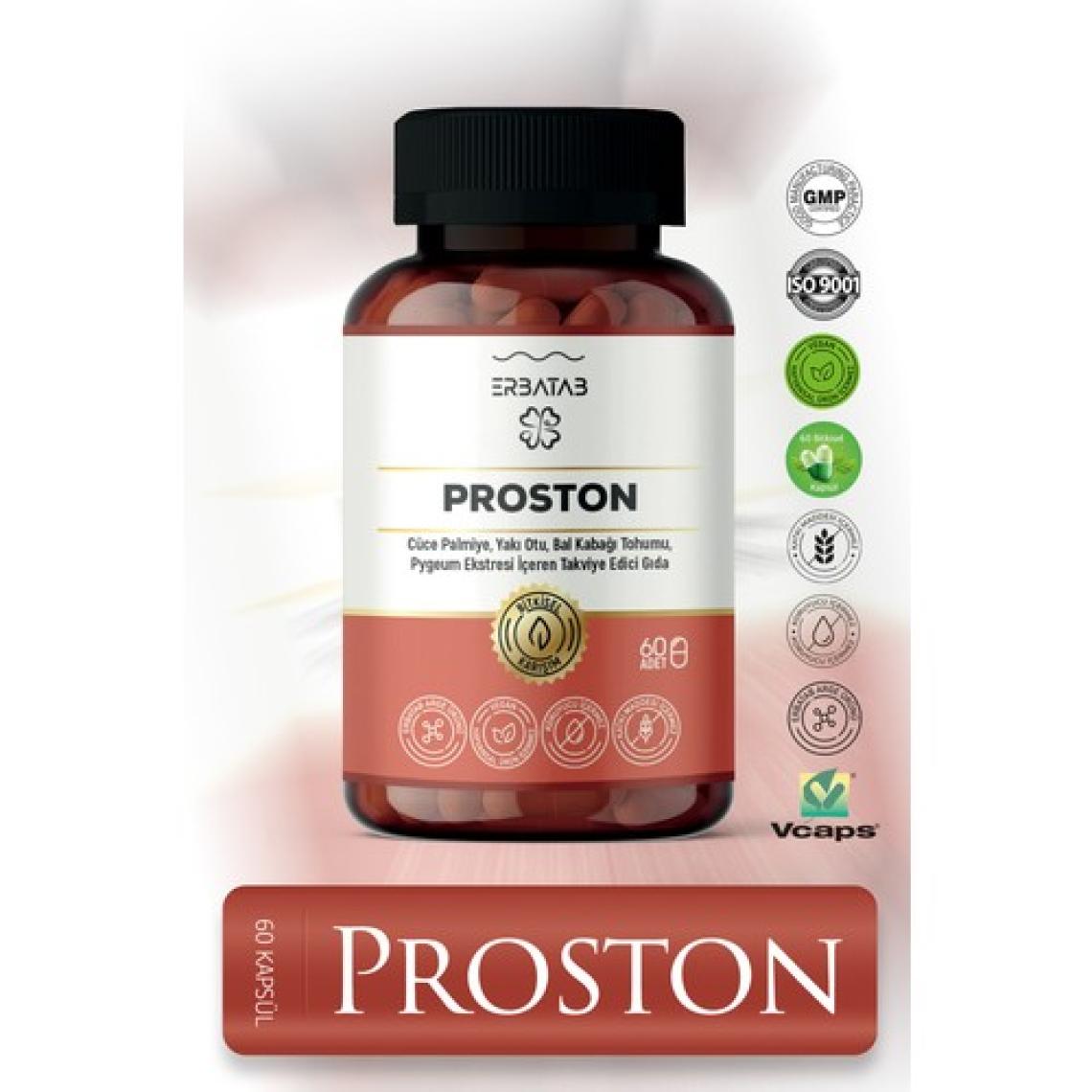 Erbatab Proston (Cüce Palmiye- Yakı Otu - Bal Kabağı Tohumu- Pygeum Ekstresi) 60 Kapsül