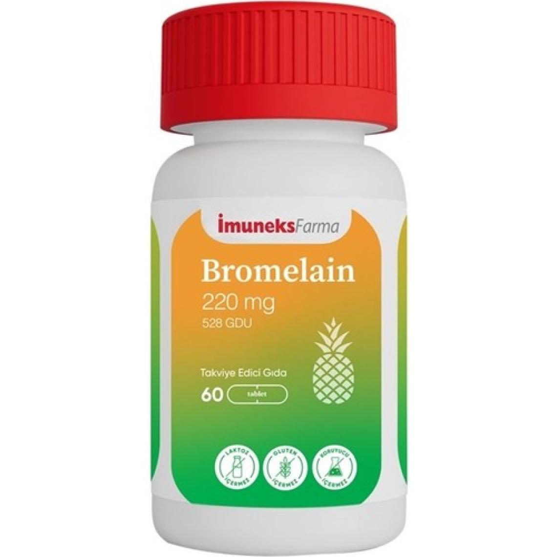 Imuneks Farma Bromelain 220 mg Takviye Edici Gıda 60 Tablet