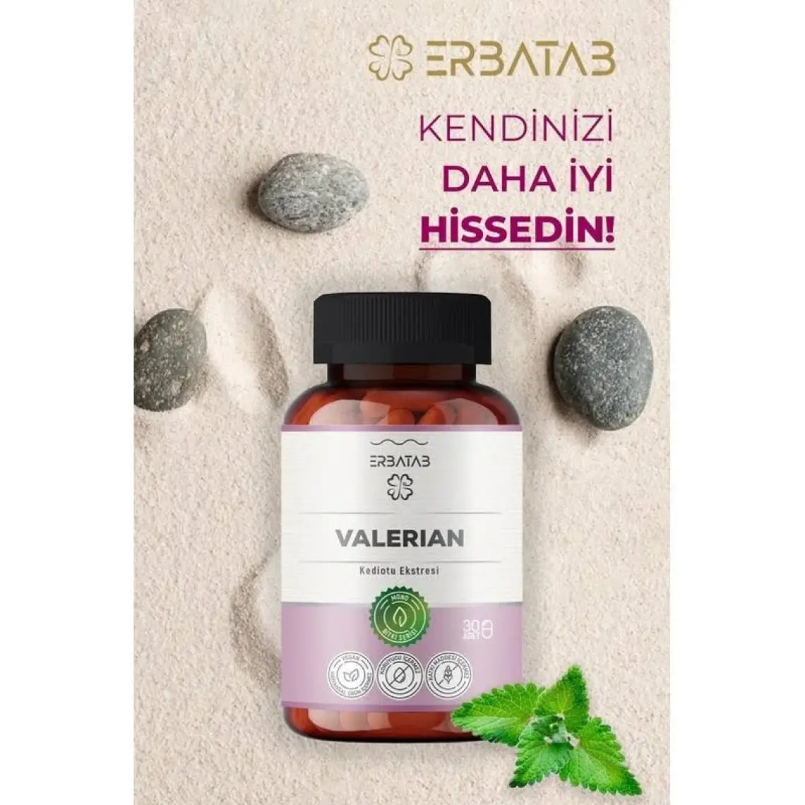 Erbatab Kediotu Ekstresi Valerian 30 Kapsül