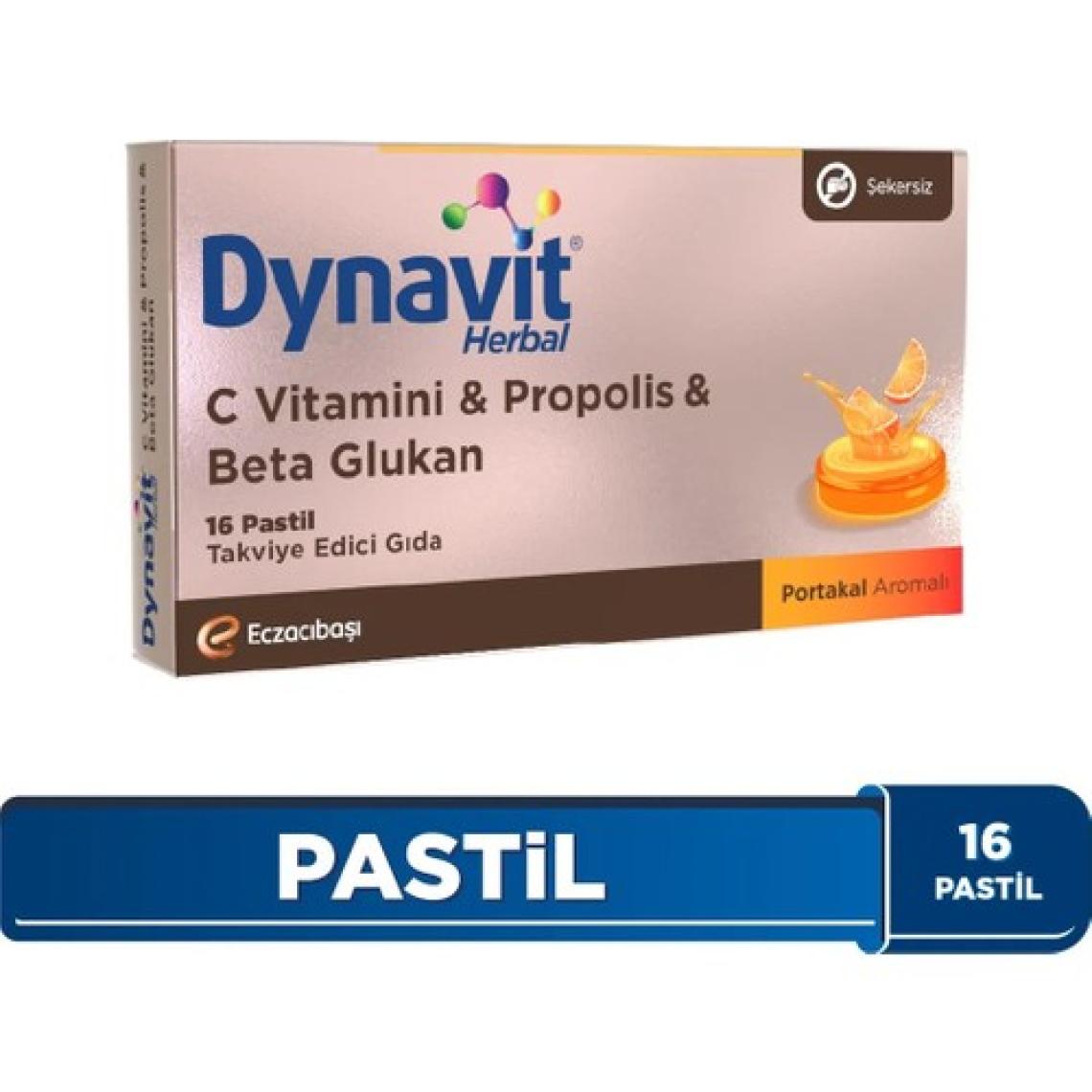 Dynavit Herbal C Vitamini, Propolis & Beta Glukan 16 Pastil - C Vitamini, Propolis, BetaGlukan, Çinko
