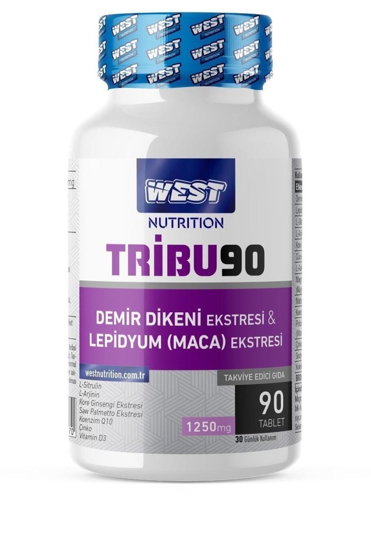 West Nutrition TRIBU90  Tribulus Terrestris & Lepidyum (Maca) Ekstresi 90 Tablet x 1250 Mg
