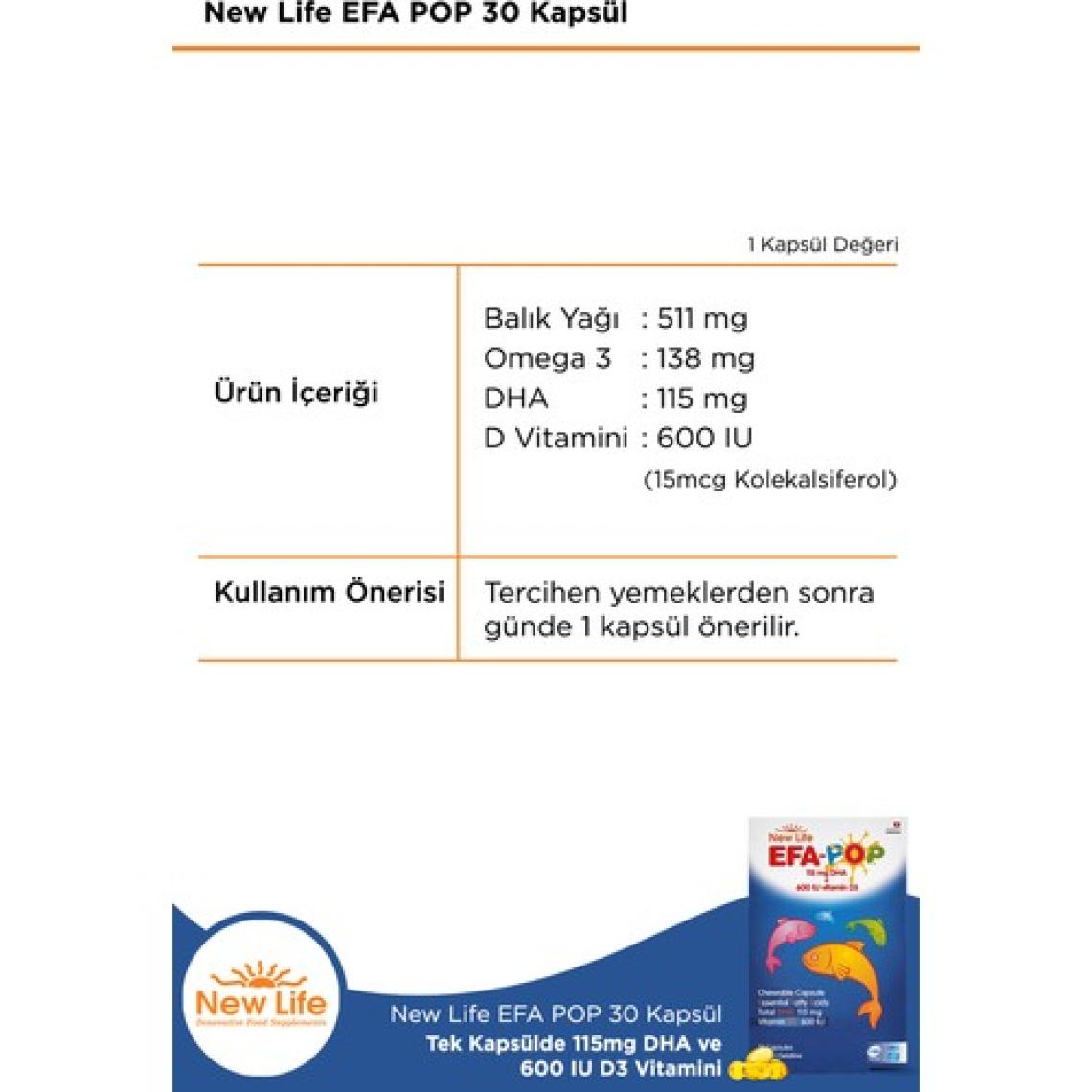 New Life Efa-Pop 30 Kapsül