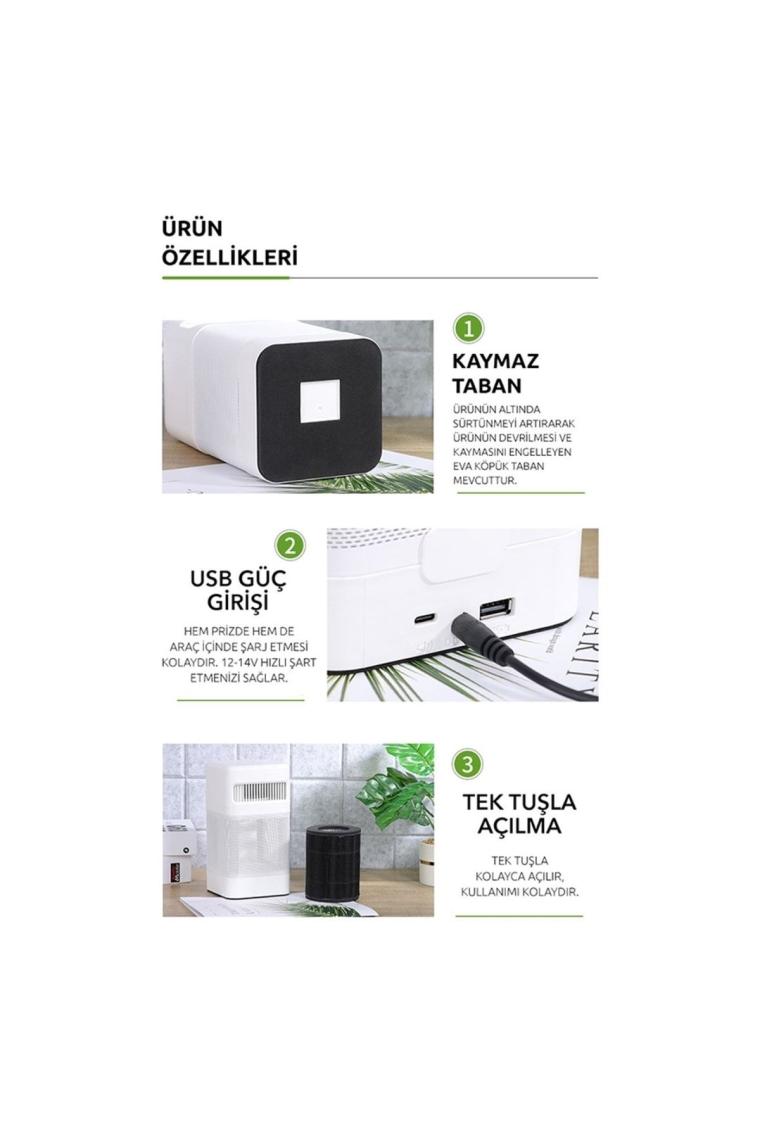 Airwise 4'in 1 Uv'li Mini Oda Hava Temizleyicisi H.e.p.a.13-bluetooth Speaker-wireless Şarj