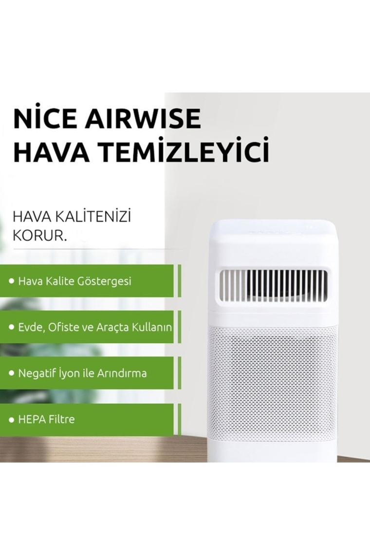 Airwise 4'in 1 Uv'li Mini Oda Hava Temizleyicisi H.e.p.a.13-bluetooth Speaker-wireless Şarj