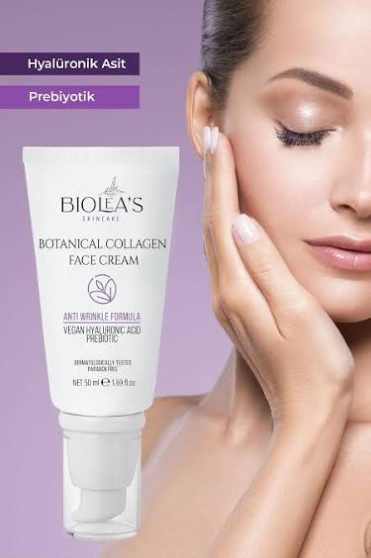 Biolea's Ince Çizgi ve Kırışıklıkları Azaltan Yüz Bakım Kremi Bitkisel +Vegan Hyalüronik Asit 50 ml