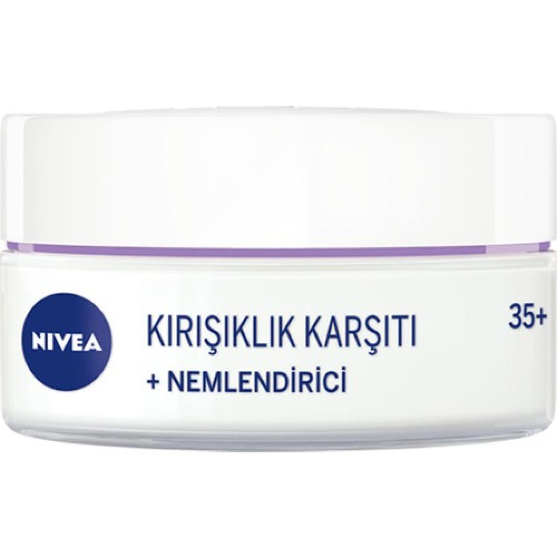 NIVEA + Nemlendirici Krem Yaş 35+ (50ml);Yaşa Özel Yüz Bakım Kremi;E Vitamini veÜzüm Çekirdeği Yağı ile Yoğun Cilt Bakım;UV filtresi ile Güneş Koruması