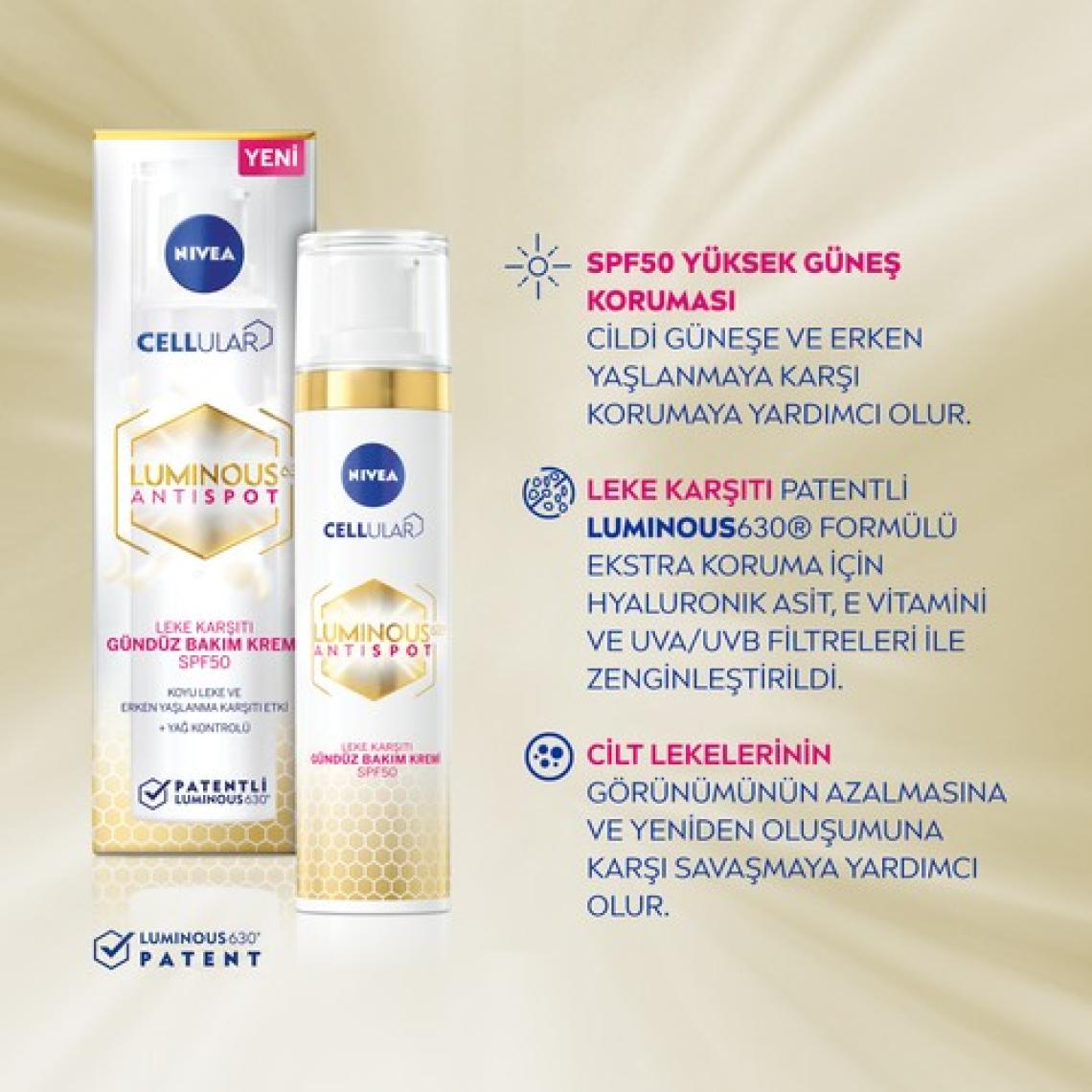 NIVEA Luminous630 Leke Karşıtı Gündüz Yüz Kremi 40ml ve Luminous630 Leke Karşıtı Serum 30ml
