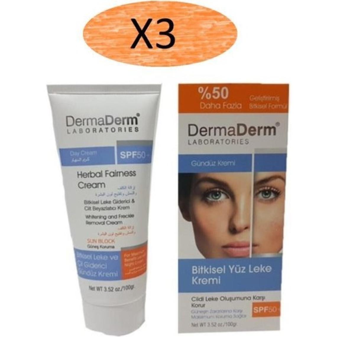 Dermaderm Bitkisel  & Cilt  SPF50+ Gündüz Kremi 100 gr 3 Adet