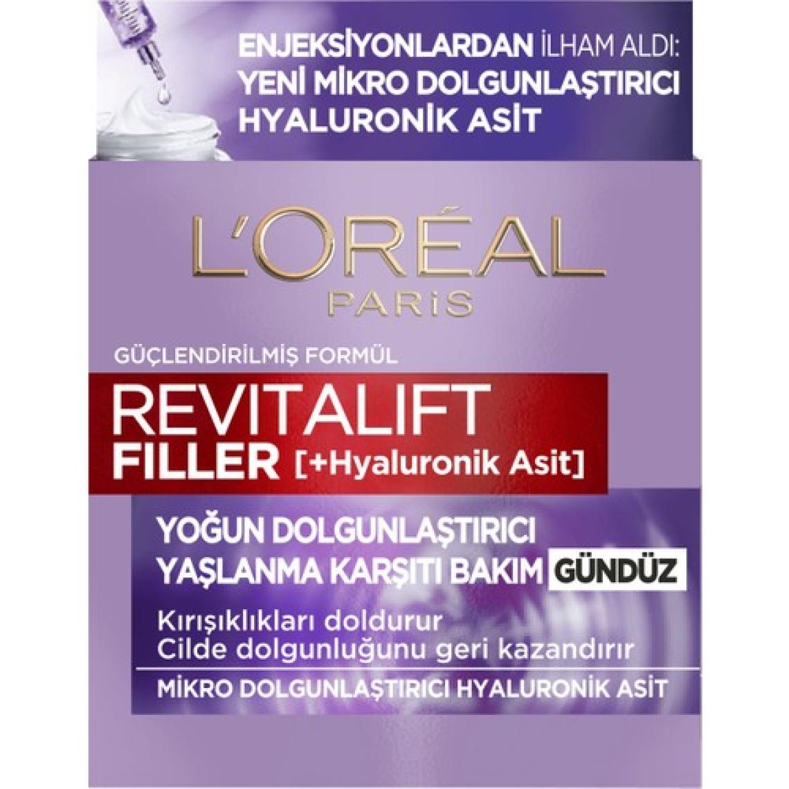L'Oréal Paris Revitalift Filler Yoğun Dolgunlaştırıcı Yaşlanma Karşıtı Gündüz Kremi 50Ml - Hyaluronik Asit