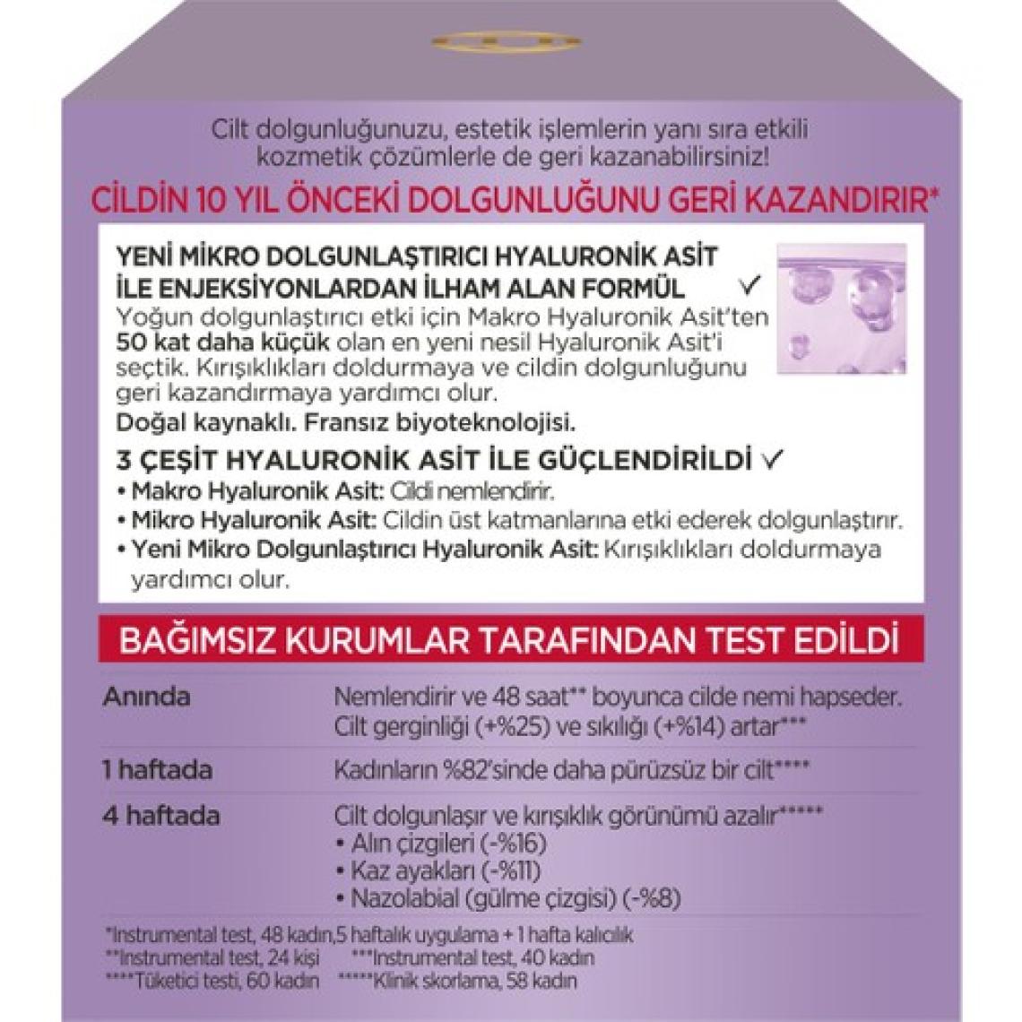 L'Oréal Paris Revitalift Filler Yoğun Dolgunlaştırıcı Yaşlanma Karşıtı Gündüz Kremi 50Ml - Hyaluronik Asit