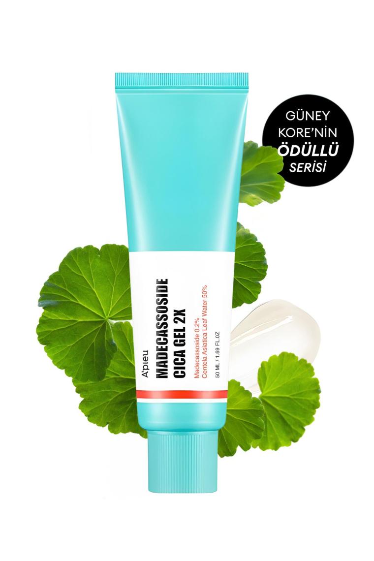 Hassas Ve Yıpranmış Ciltlere Yoğun Nem Ve Bakım Sunan Jel Krem 50ml A'pıeu Madecassoside Gel 2x