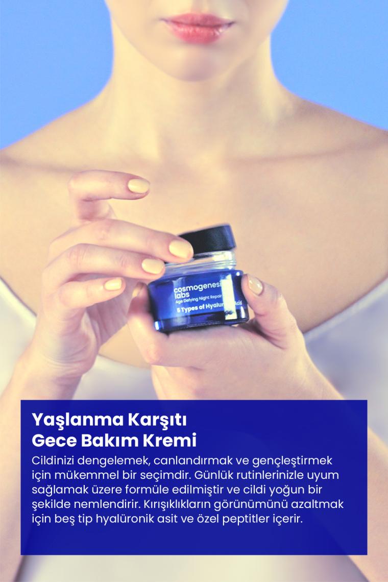 Yoğun Nemlendirici Gece Bakım Kremi 50ml Vegan Yaşlanma Ve Kırışıklık Karşıtı (%2 HYALURONİC ACİD)