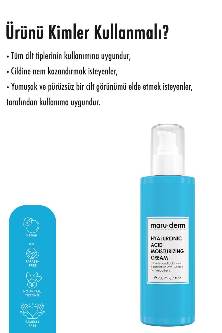 Maruderm Hyalüronik Asit Nemlendirici Yüz Ve Vücut Cilt Bakım Kremi 200 Ml