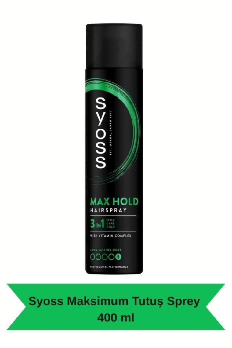 Syoss Saç Spreyi 400 ml x 2 – Maksimum Tutuş ve Parlaklık, Anti-Statik Etki, Vitamin Kompleksi, Her Saç Tipine Uygun